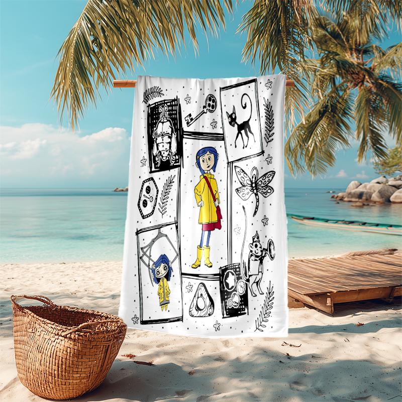 Coraline beach towel Outdoor camping Beach towel for vacation swim Outdoor pool Absorbent bath towel