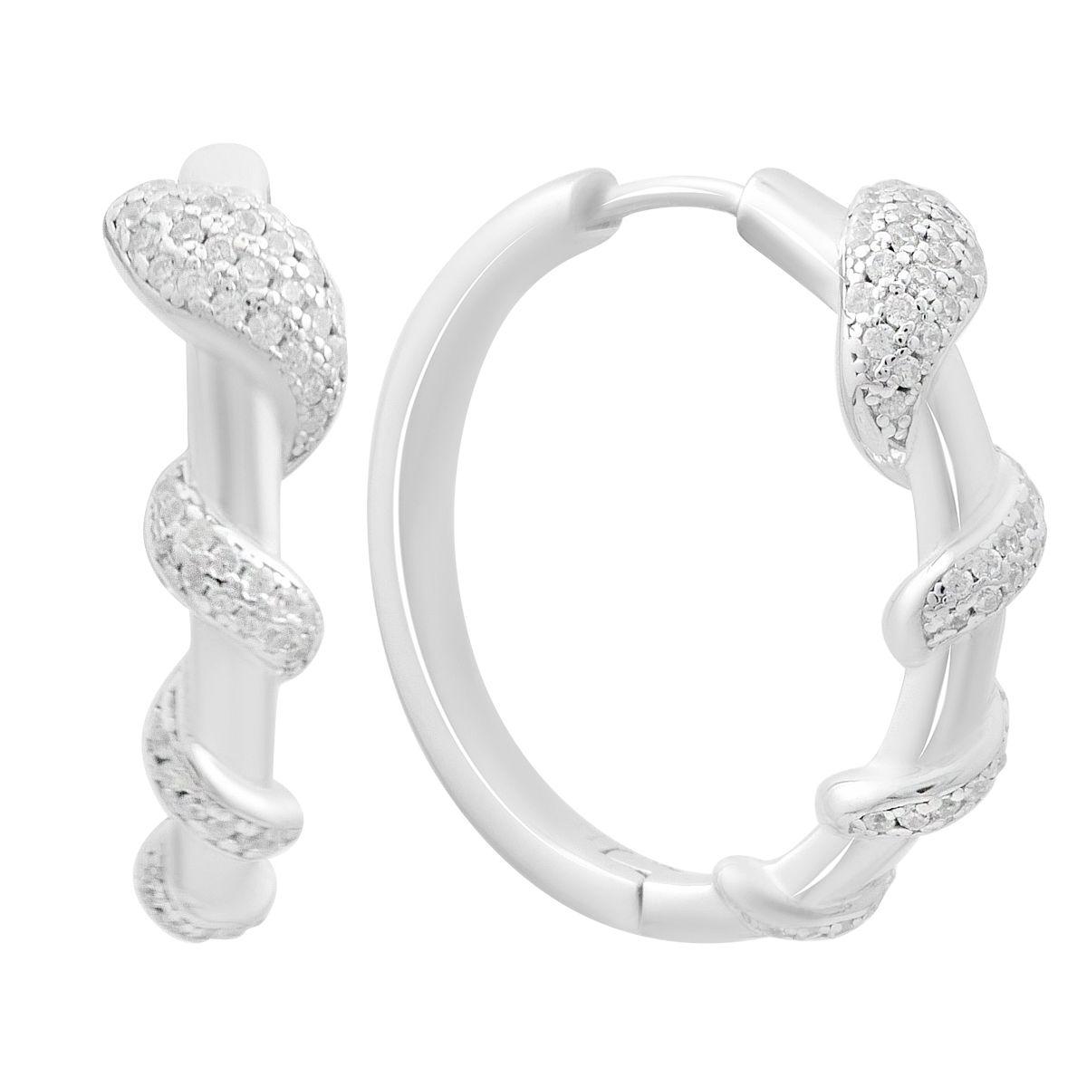 

Silver earrings with cubic zirkonia (2192787) білий