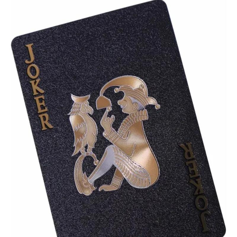 Su Geçirmez Siyah Altın Oyun Kartları Premium Kumarhane Sınıfı Poker Destesi Seti Zarif Tasarım Dayanıklı PVC Malzeme Parti Poker Kartları