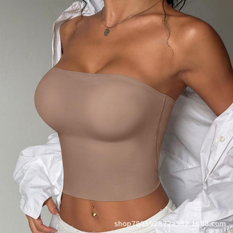 Seamless Strapless Bandeau Bra Invisible Tube Top For Women