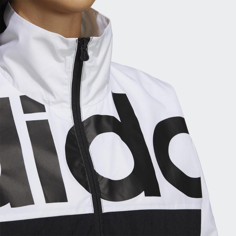 adidas Neo W Icons CE+ Woven Sports Jacket with Stand-Up Collar and Contrasting Logo Print Women Jacket Black GP5425
