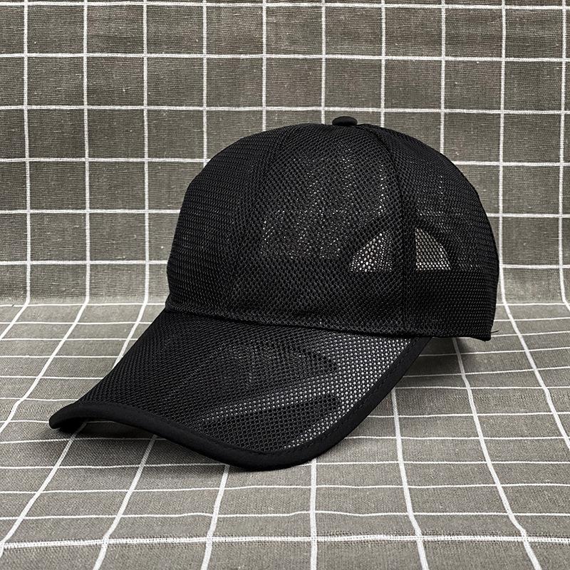

9Cm Brim Hat Men S Big Head Circumference Large Brim Sunshade Sunscreen Hat Summer Thin Mesh Breathable Men S Duck Tongue plus size 60-63cm adjustable чорний