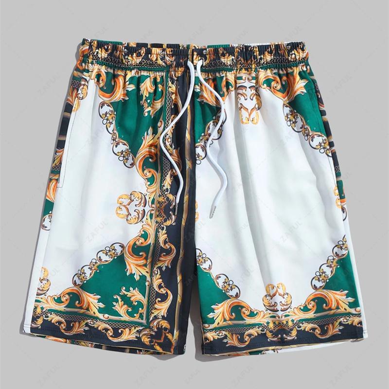 Luxury Retro Butterfly Gold Print Beach Shorts Men 3D Print Skull Hip Hop Harajuku Oversized Swim Trunks Summer Hawaii Leisure