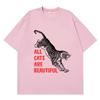 fashion Cat funny meme tshirt Unisex Unisex vintage tshirts Summer shortsleeved loose casual cotton oversized Tshirts Streetwear