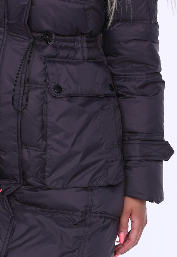 WOMEN' DOWN WINTER COAT WITH FUR-TRIM HOOD