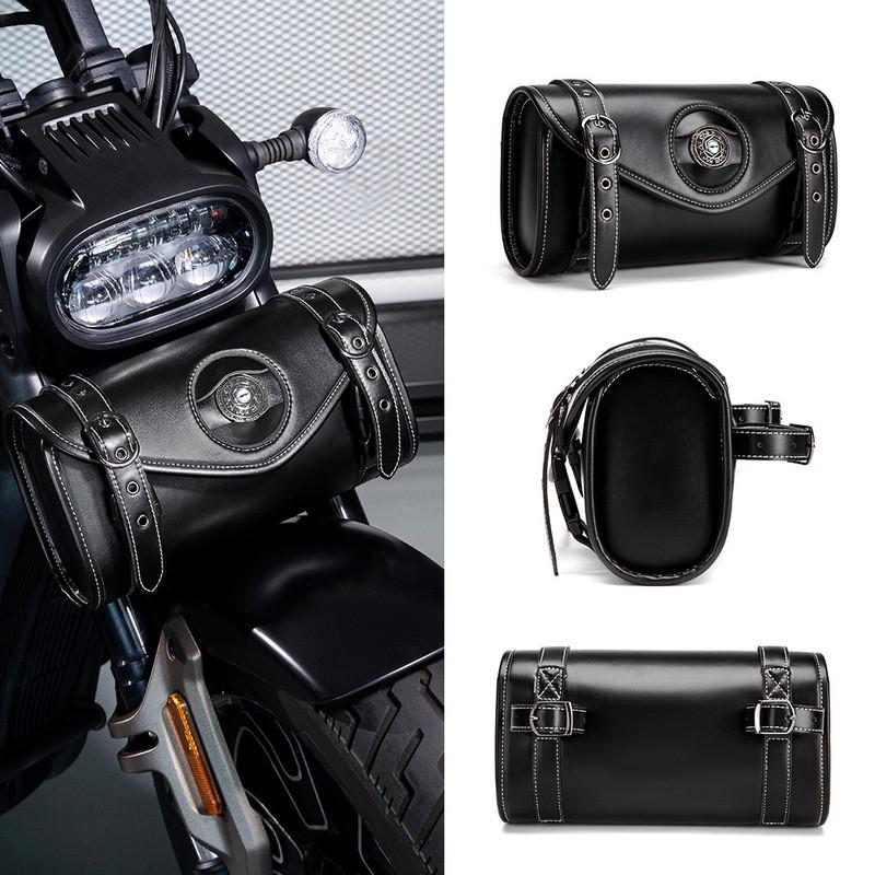 Sac de guidon de moto Sacoche à outils étanche Vélo rétro Harley Accessoire de rangement pour équitation en extérieur
