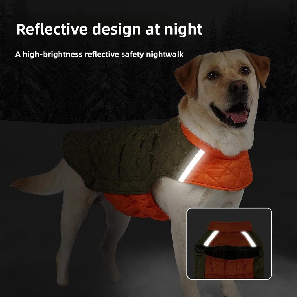 Dog winter jacket is comfortable reflective waterproof windproof lightweight and warm Dog clothing is  outdoor windproof