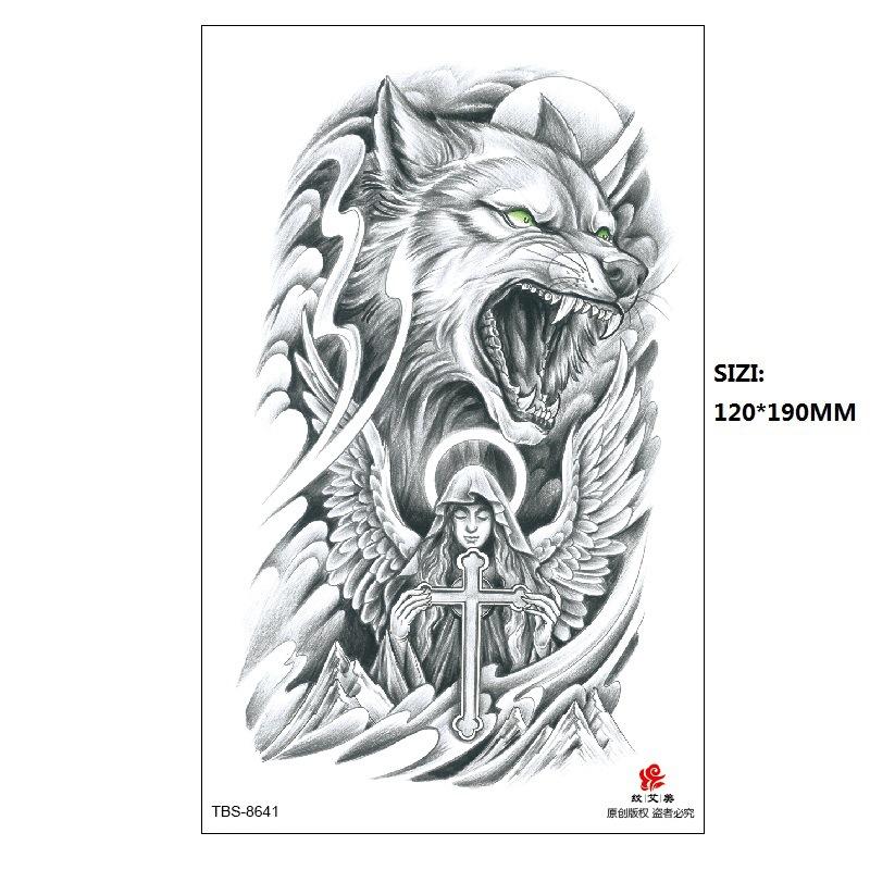 Traditional Men'S Totem Big Spider Dragon Water Transfer Simulation Tattoo Disposable Tattoo Sticker