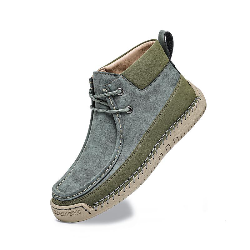 Women's Non-slip Soft Sole Ankle Boots, Spring/Autumn Plus Size Casual Hand-stitched Mother's Shoes