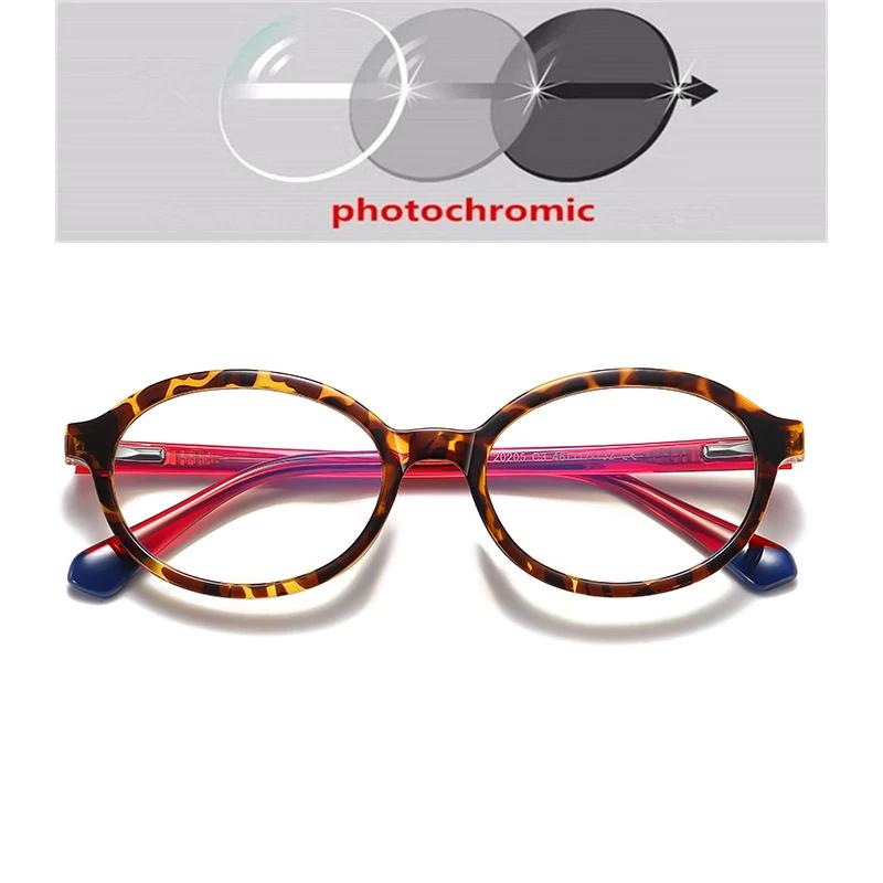 Anti Blue Rays Women Men Oval Prescription Glasses For Children Spring Hinge Short-Sight Eyewear Diopter 0 -0.5 -0.75 To -6