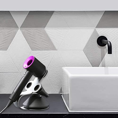 YUET Magnetic Hair Dryer Holder, Shelf Bracket, Stand, Hanger, Straightener Organizer, Blow Dryer Storage Rack with Holes, Supersonic Bathroom Aluminu
