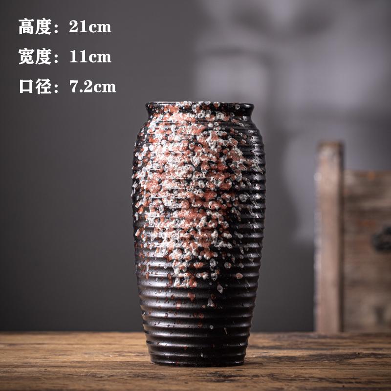 Chinese Vintage Clay Pot Vase Creative Hydroponic Flower Arrangement Living Room Bookcase Dining Table Floral Vase Home Ornament