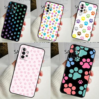 Cat Dog Paws Case For Samsung Galaxy A54 A34 A14 A13 A33 A53 A12 A32 A52 A71 A51 A15 A25 A35 A55 Cover
