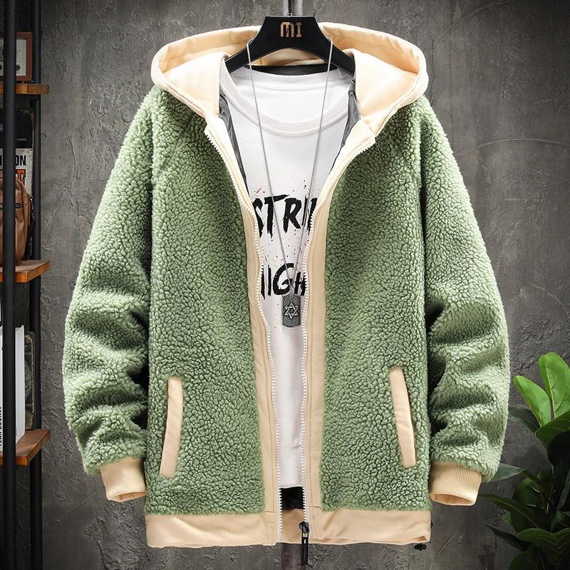 Outdoor Casual Warm Cotton Coat Men's Lamb Velvet Korean Version Trendy Winter Cool Jacket
