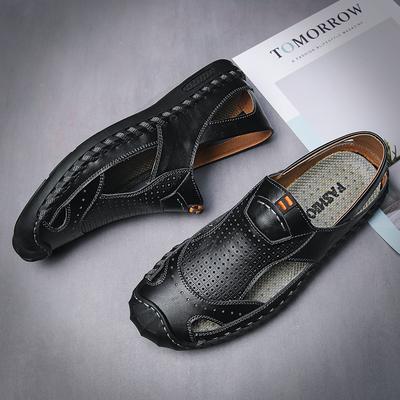 Herren Leder Sommer Klassische Römische Sandalen 2024 Neu Pantolette Outdoor Sneaker Strand Gummi Zehensandalen Herren Wasser Trekking Sandale
