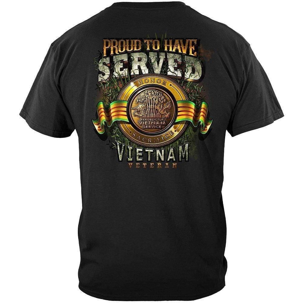 Proud to Have Served Vietnam Veteran T-Shirt Military Tribute USA Patriotic Tee XXL