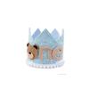 First Kids Birthday Party Glitter Brown Bear Hat ONE Burlap Lion Birthday Crown Baby Shower Photoprops Party Decorations