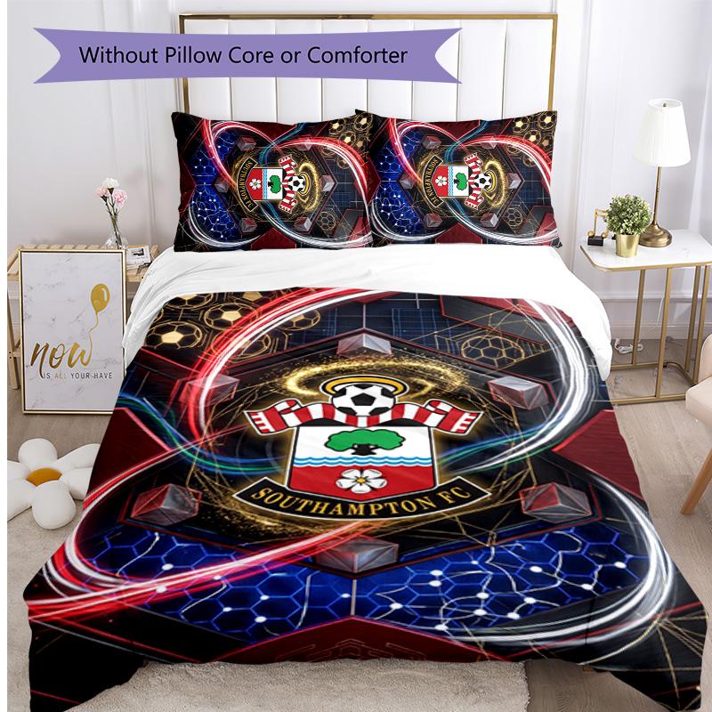 Southampton Football Printed 3 Pieces Bedding Set, Comfortable Skin Friendly Bedroom Duvet Cover Set