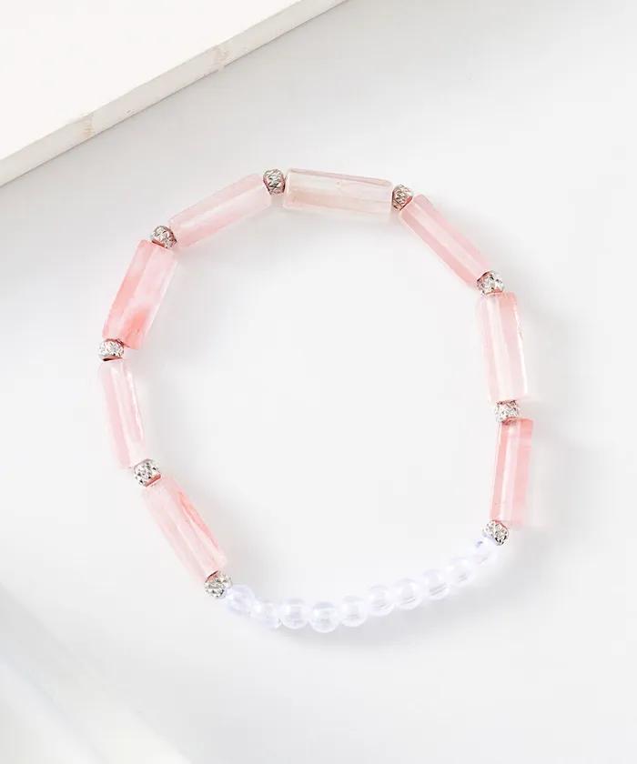 Rose Tube Crystal Bracelet (PLT-BR-062_PK)