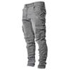 RogueWave Street Elastische Jeans Herren Denim Cargo Hose Waschung Einfarbig Mehrere Taschen Lässig Mittlere Bundhöhe Hose Slim Fit Alltagskleidung Jogger
