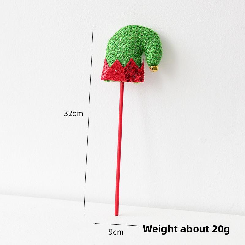 Christmas Decoration Elf Hat Cuttings Decoration Christmas Tree Christmas Elf Stick Christmas Gift