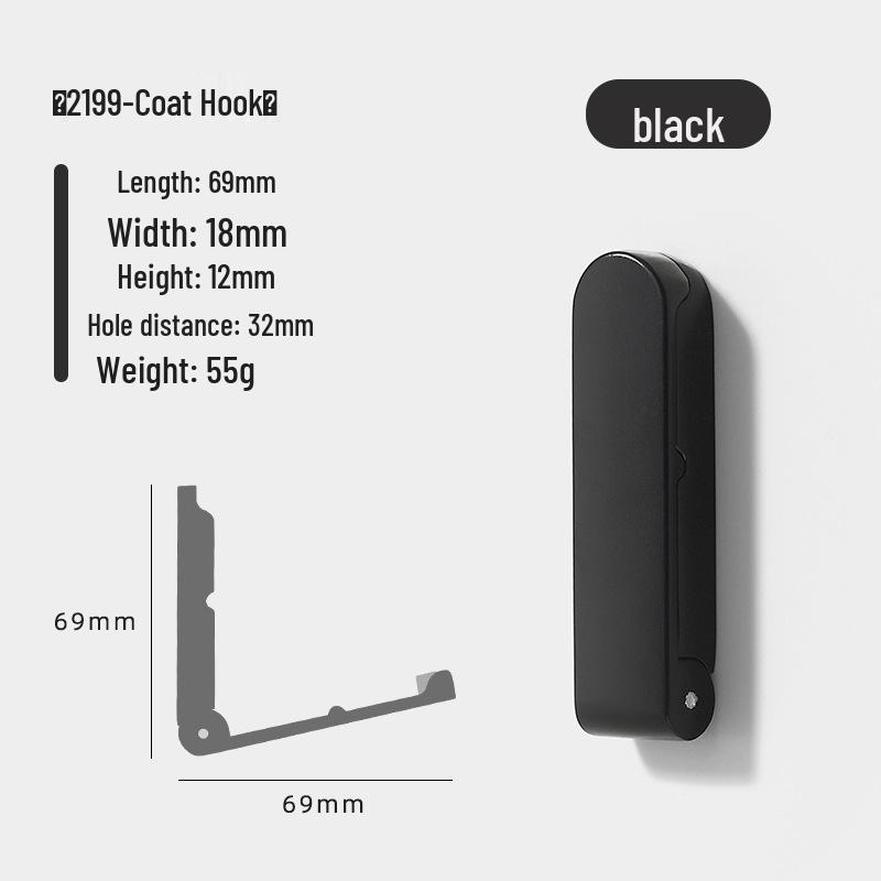 Modern Minimalist Foldable Zinc Alloy Coat and Hat Hook