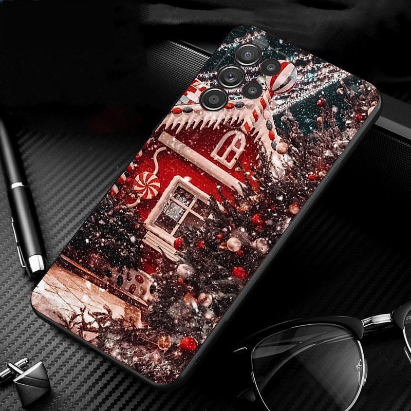 Phone Case For Samsung Galaxy S25 S24 S23 S22 S21 Ultra S24 S23 S22 S21 S25 Plus S24 S20 FE Santa Christmas Tree