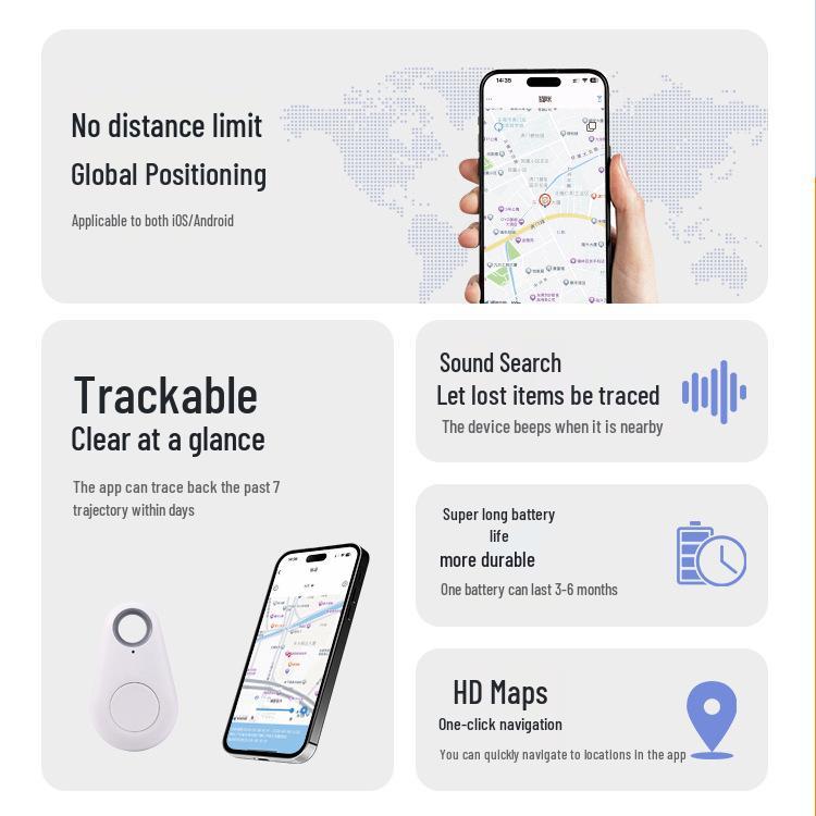Universelles Ortungssystem für Android, iOS und Huawei: Ideal für ältere Menschen, Kinder und Haustiere Anti-Verlust und Standortwiedergabe.