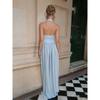 Frühling und Sommer Neues rückenfreies Kragen schmalmachendes Neckholder langes Kleid Meeresurlaub Sexy Kleid Frau