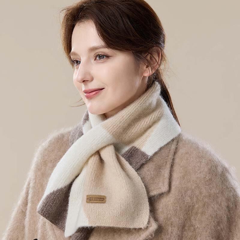 

JIUMU Women s Thickened Wool Neck Warmer Scarf One Size