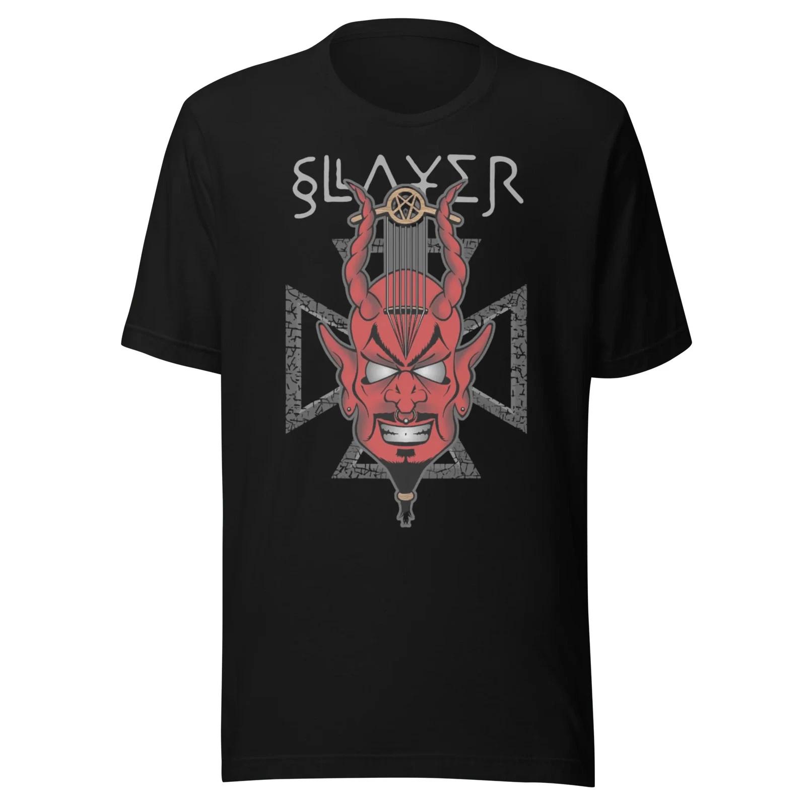 Slayer - Devil s Horns Vintage Jumbo Print T Shirt XXL