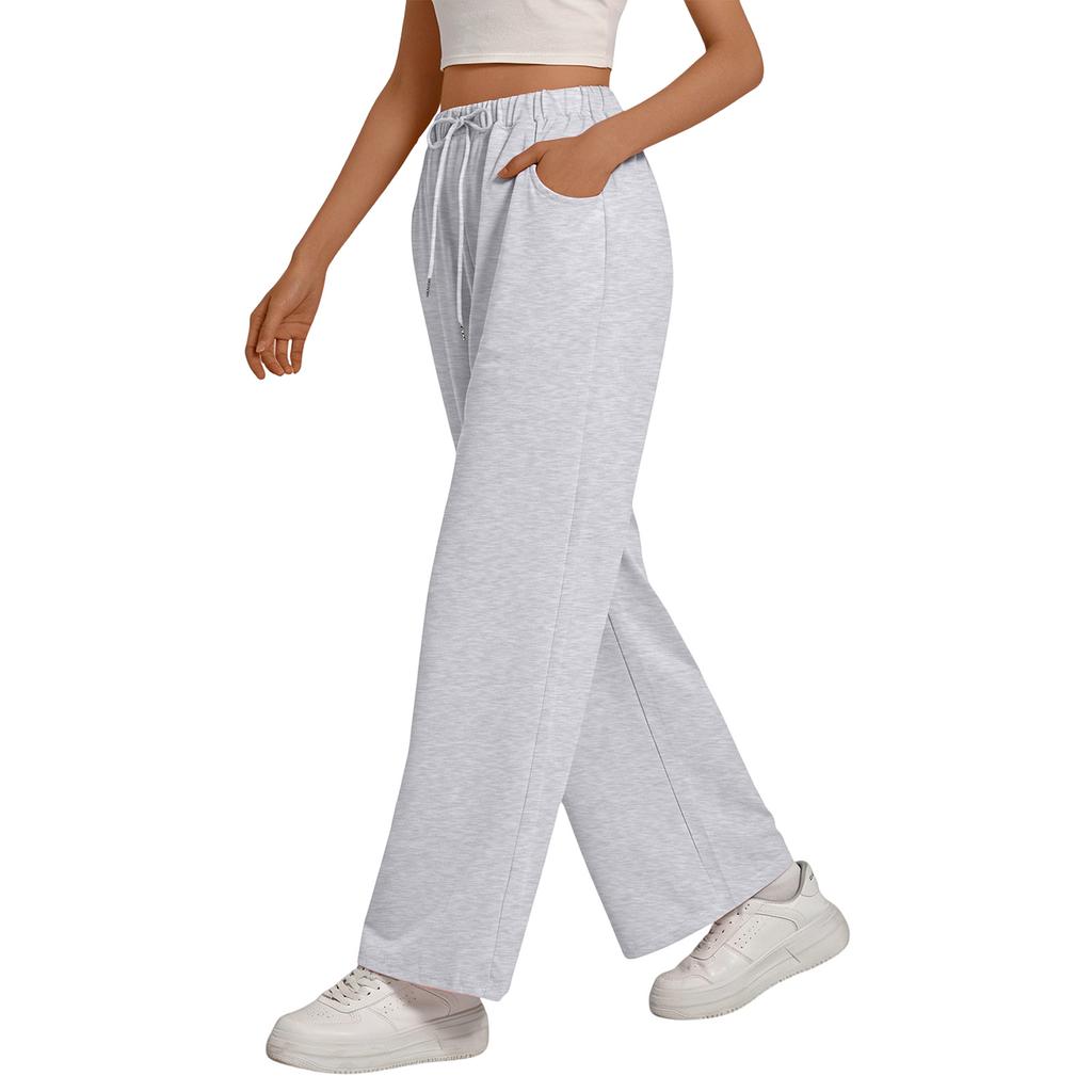 Damskie spodnie sportowe z szerokimi nogawkami, luźne spodnie codzienne z prostymi nogawkami, sportowe spodnie do joggingu