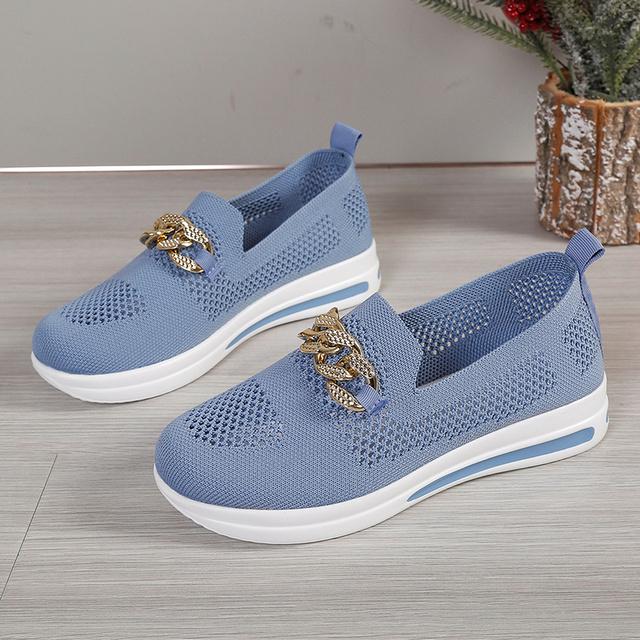 Prodyšné Pletené mokasíny pro ženy Nadměrná velikost 43 Lehká SoftPodešev Ploché Boty Žena 2024 Podzimní protiskluzová obuv pro volný čas Dámské