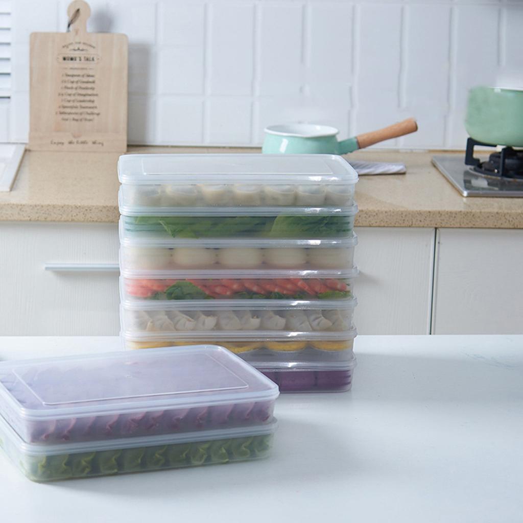 Food Dumpling Refrigerator Storage Box Plastic Container Kitchen Storage Case