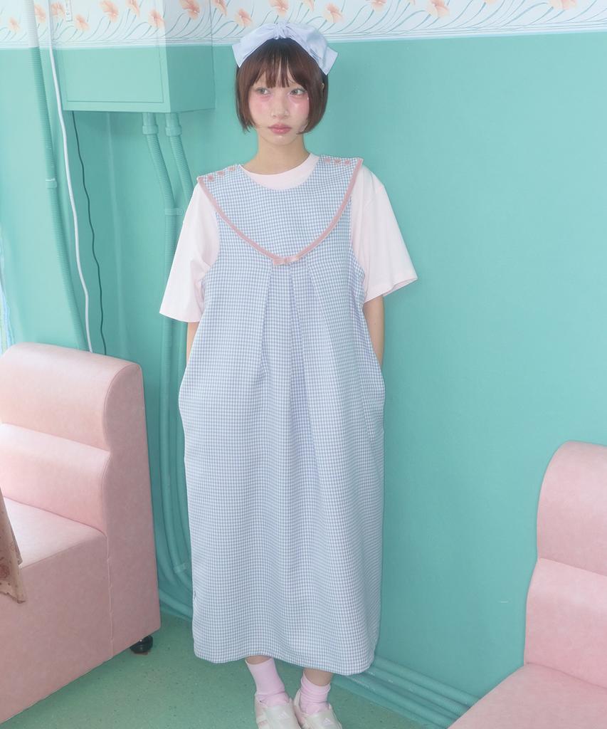 Syakili Angel Ribbon Collar Dress (Blue)