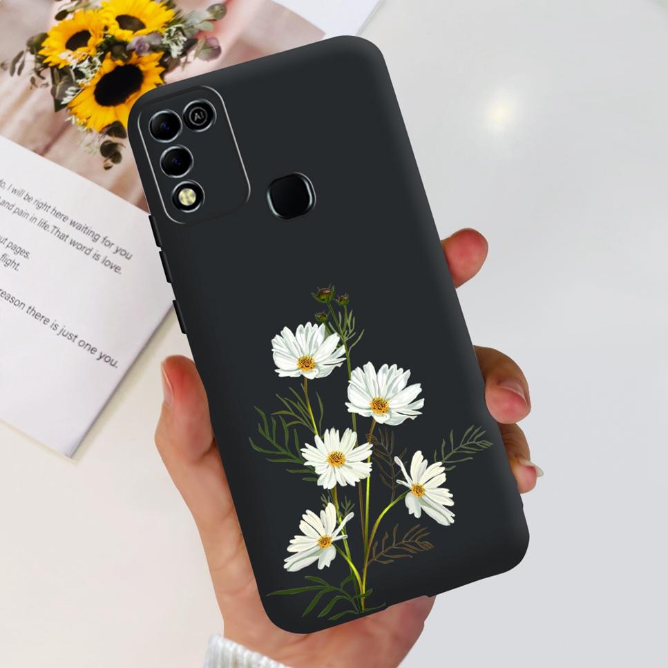 For Infinix Hot 11 Play 6.82" Soft Silicone Phone Cases For Infinix Hot 11 Play 11play 10Play Cover Luxury Flowers Funda Capa