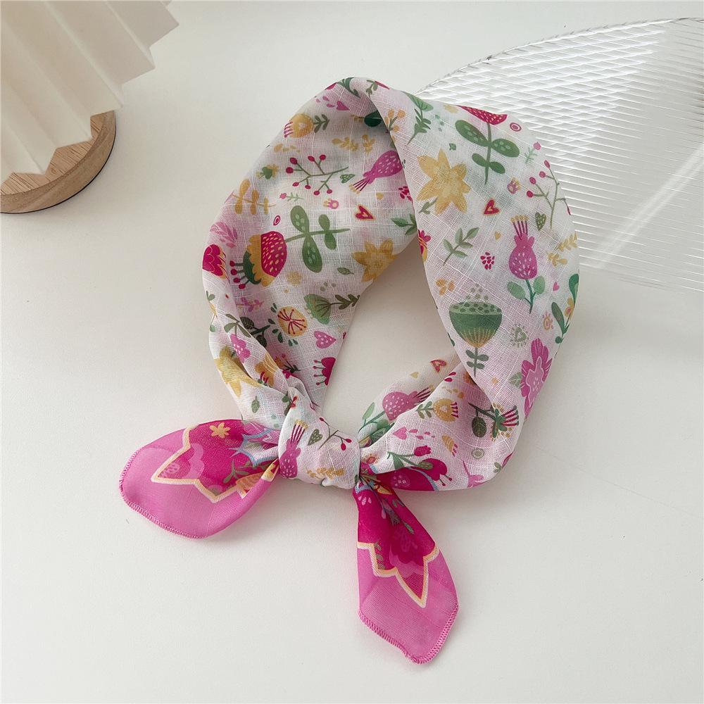 58 Baumwolle Leinen Seide Halstuch - Damen Vielseitiges Atmungsaktives Modeaccessoire für Frühling, Sommer, Herbst. Perfekt als Haarband oder Dekoration.