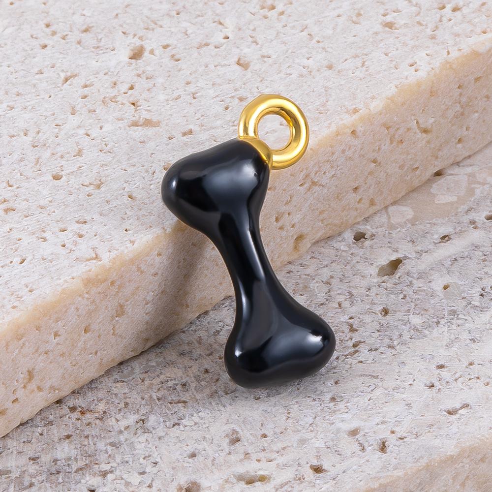 2pcs Stainless Steel Cartoon Enamel Bowknot Red Black High Heel Bone Pendant Necklace Earring Heart Charms Craft Jewelry Making