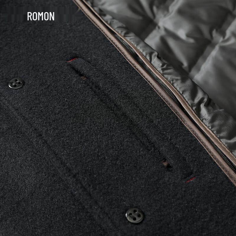 Romon Men's Mid-Length 3-in-1 Wool Blend Down Coat