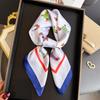 Silk Square Scarf Women Wiener Dog Printing Soft Satin Kerchief Hairband Neckerchief Head Hijab Lady Headband Foulard Bag Ribbon