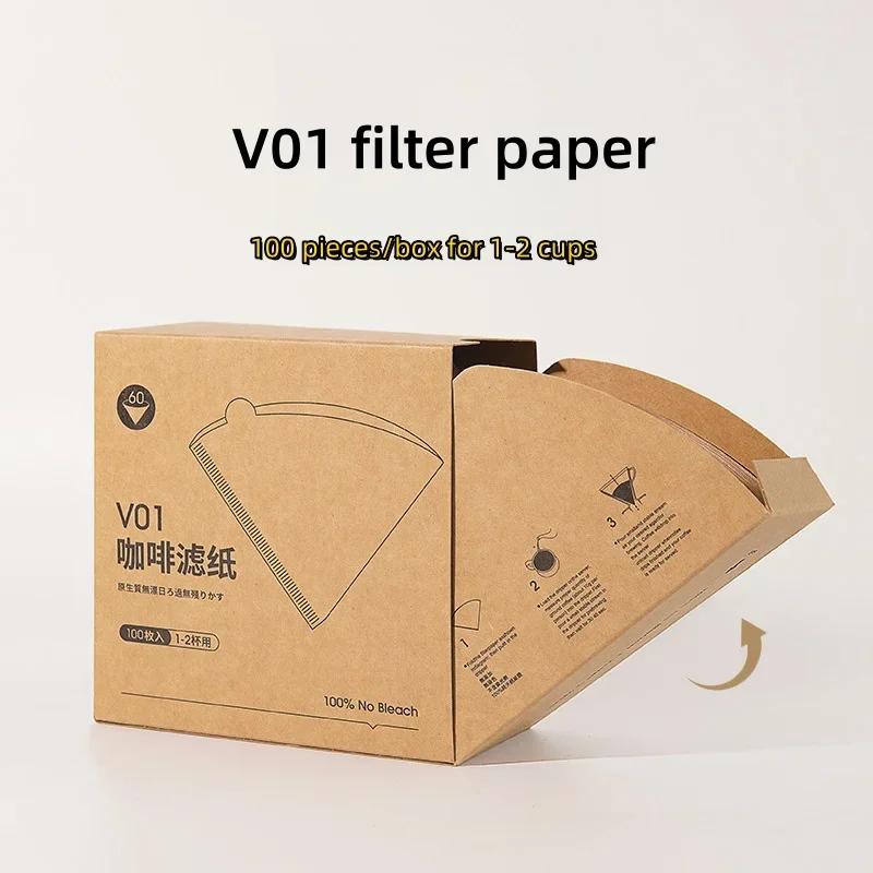 

100 шт. кофейных фильтровальных бумаг, заваренных вручную, кофе, специальная коническая древесная масса, портативная выдвижная капельная фильтровальная бумага, бытовые инструменты для кафе