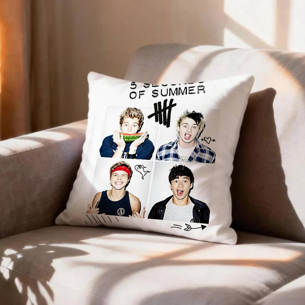 Pop RockSOS Seconds of Summer Pillow Case Pattern Printed Pillowcase For Living Room Sofa Cushion Cover