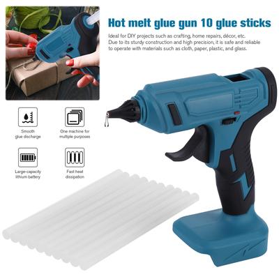 Hot Melt Glue Gun for Makita 18V Battery((Tools Only) with 10 Glue Sticks Heavy Duty Hot Glue Gun for Arts & Crafts & DIY