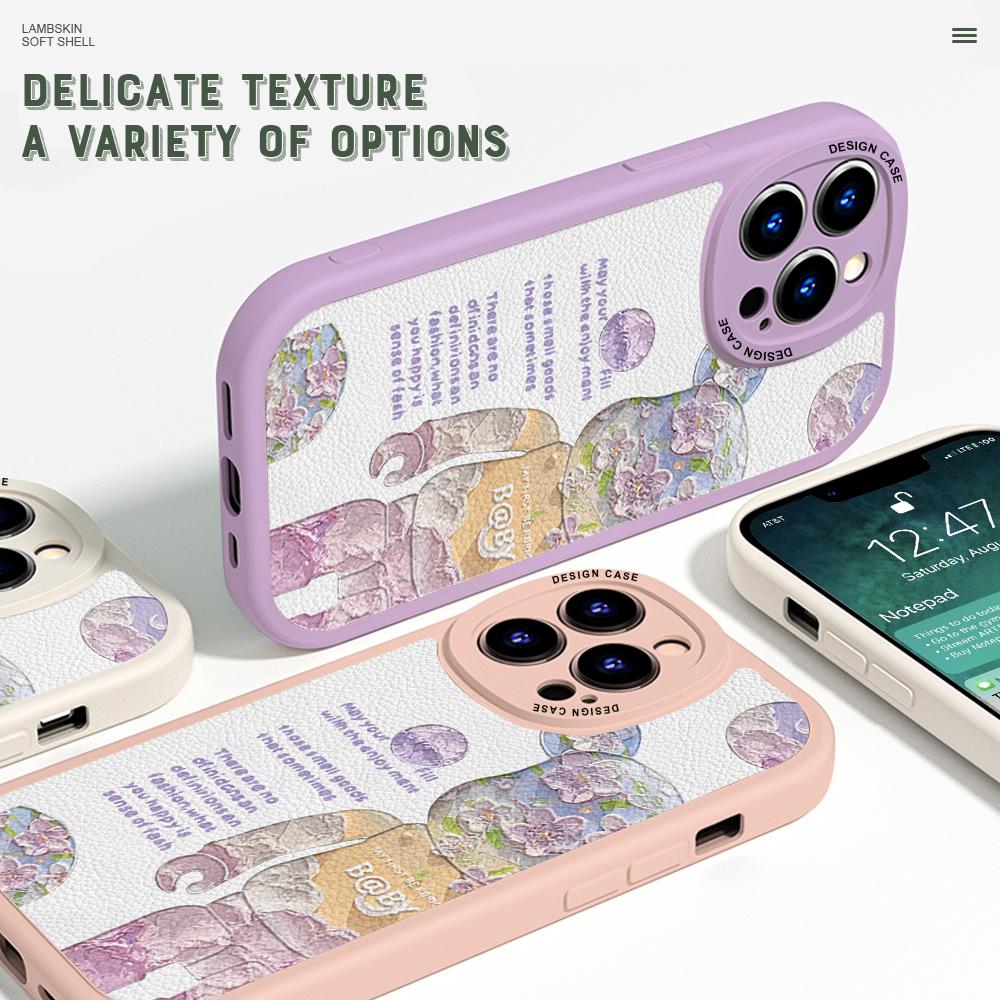 Purple Flower Cute Bear PU Leather Phone Case for iPhone 15 14 13 12 Pro Max Samsung Galaxy S23 Ultra S20 FE A52 Redmi Xiaomi POCO Soft Cover