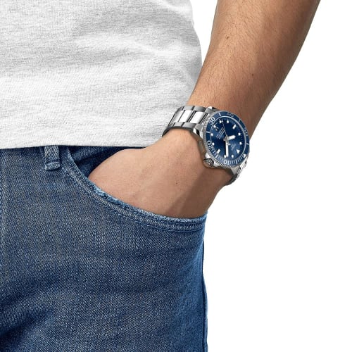 Tissot Seastar 1000 Automatic Watch with Bracelet, Officially Imported, Men's, Blue Dial, T1204071104103