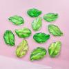 30 Winkit Leaf-Shaped Glass Spacer Beads - Realistic Texture Details, Vibrant Grass Green. DIY Jewelry Making, Bracelets, Neckla