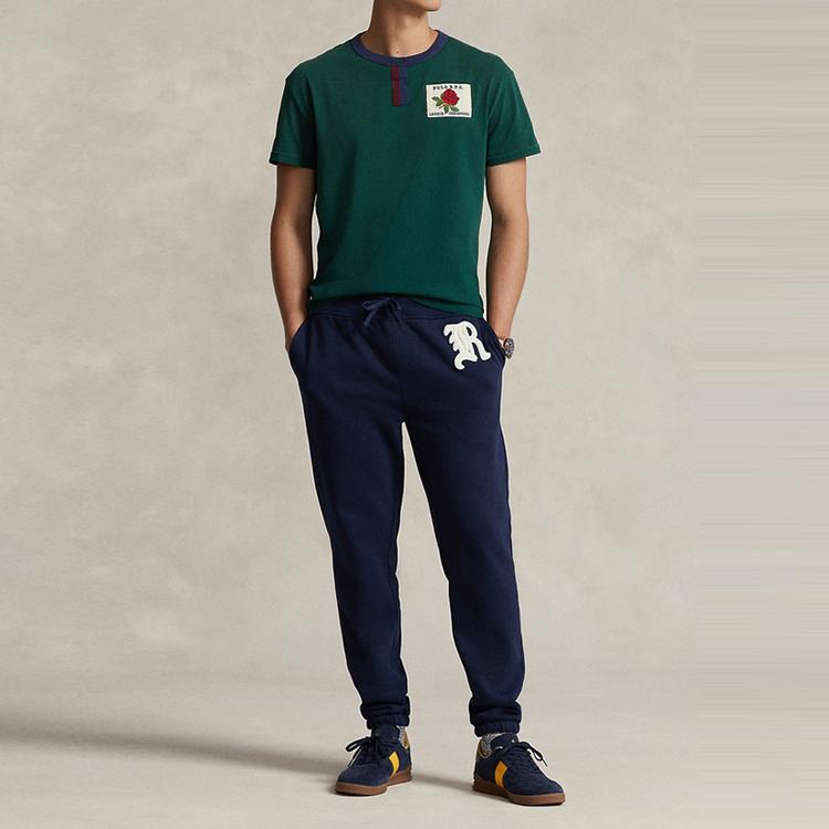 Polo Ralph Lauren HÖST/VINTER 23 Bokstavstryck Dragsko Stickade Sweatpants Herr Byxor Marinblå MNPOPNT1BQ20367-410