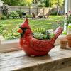 Cardinal Bird Succulent Planter,Red Resin Cardinal Flower Pot Decorative Indoor Outdoor Plant Pot for Succulents,Cute Animal Plant Pot Garden Desk