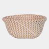 Boho Decor Striped Wicker Storage Baskets Handmade Collapsible Laundry Basket Patchwork Seaweed Flower Belly Garden Flower Pot
