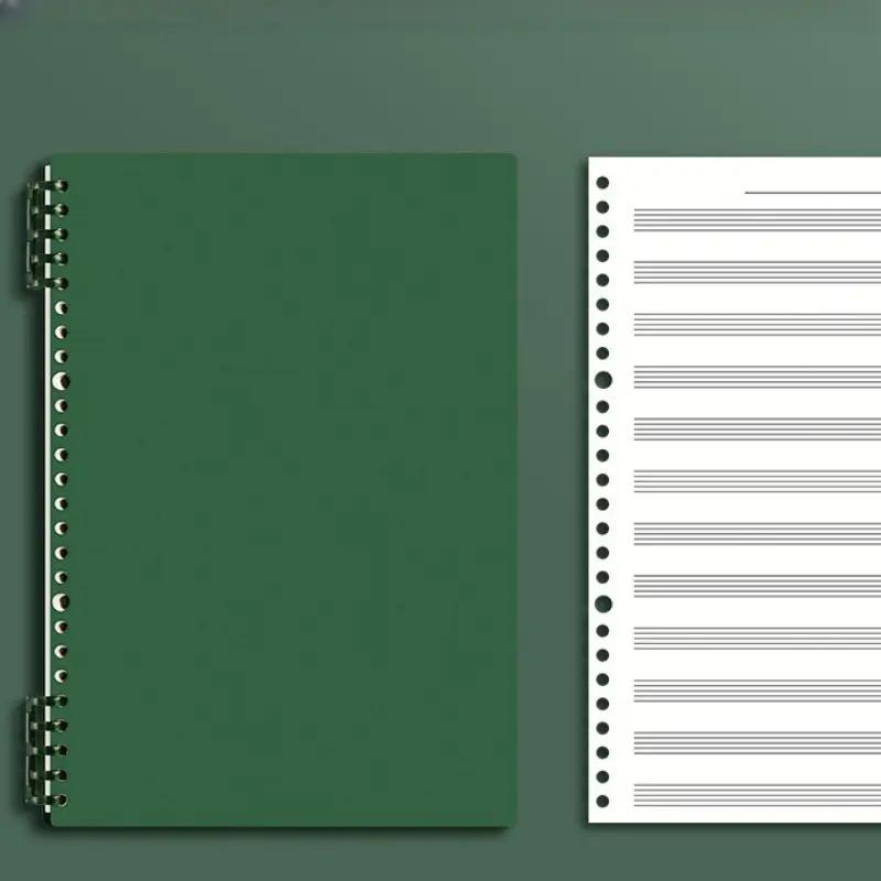 

60-Sheet B5 Music Notation Notebook - Reusable Loose-Leaf Staff Paper, Double-Sided Exercise Book for Musicians & Composers зелений